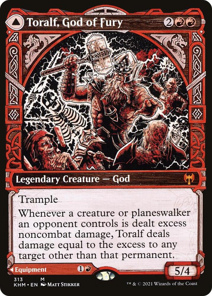 Toralf, God of Fury // Toralf's Hammer 313 (Kaldheim)  - Showcase Foil | Good Games Adelaide SA