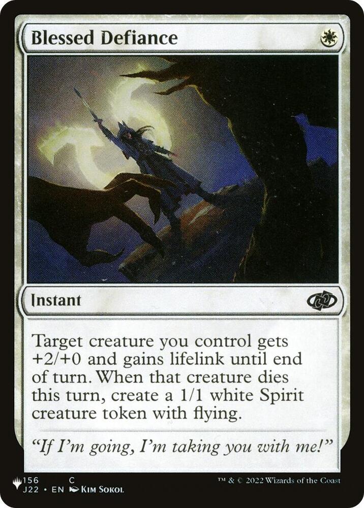 Blessed Defiance 156/051 (The List Reprints)  | Good Games Adelaide SA