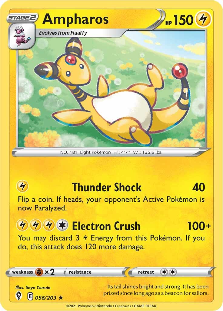 Ampharos (056/203) [Sword & Shield: Evolving Skies] | Good Games Adelaide SA