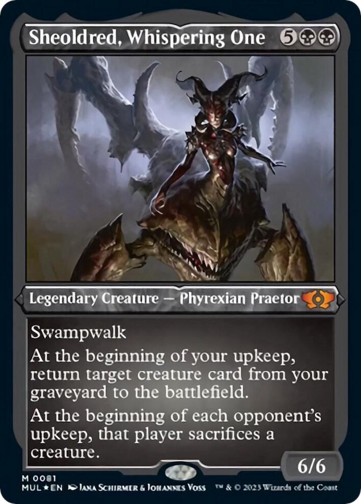 Sheoldred Whispering One Foil Etched 81 (March of the Machine: Multiverse Legends)  - Foil | Good Games Adelaide SA