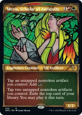 Meria Scholar of Antiquity Textured Foil 346 (Dominaria United)  - Foil | Good Games Adelaide SA