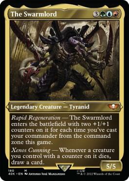 The Swarmlord Display Commander Surge Foil Thick Stock 180 (Universes Beyond: Warhammer 40,000)  - Foil | Good Games Adelaide SA