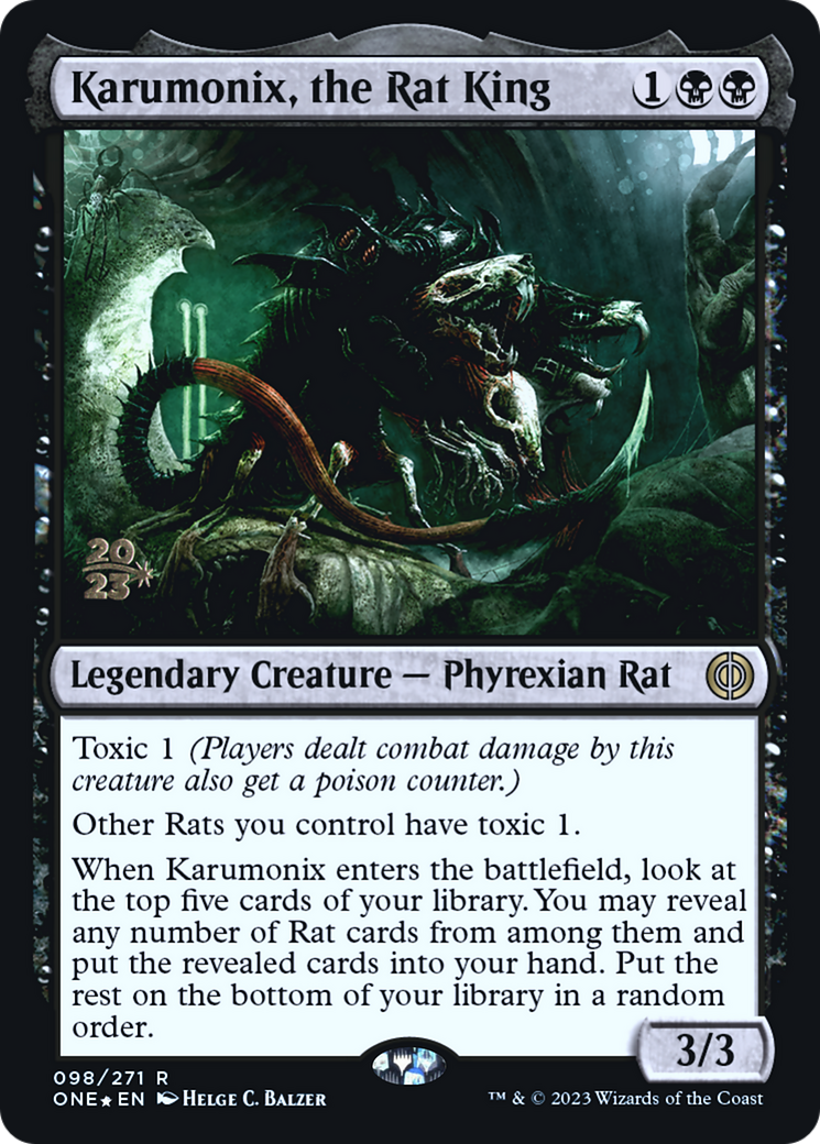 Karumonix, the Rat King [Phyrexia: All Will Be One Prerelease Promos] | Good Games Adelaide SA