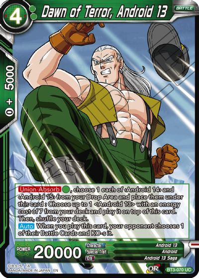 Dawn of Terror, Android 13 (Reprint) (BT3-070) [Battle Evolution Booster] | Good Games Adelaide SA