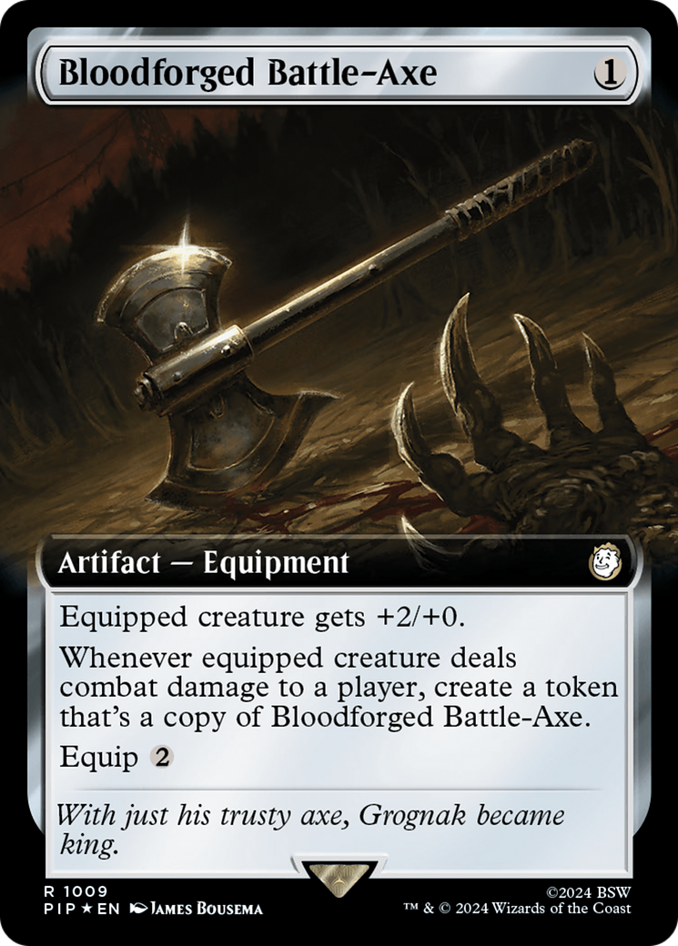 Bloodforged Battle-Axe (Extended Art) (Surge Foil) [Fallout] | Good Games Adelaide SA