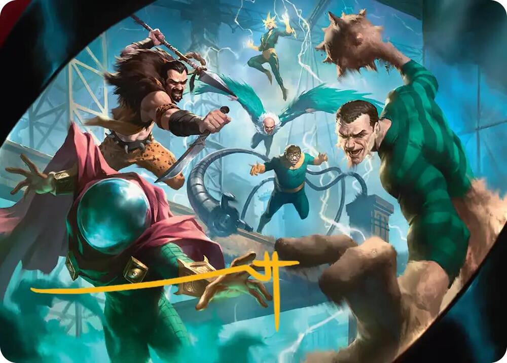 Behold the Sinister Six Art Card 7 54 Gold Stamped Signature 7 (Art Series: Marvel's Spider-Man)  | Good Games Adelaide SA