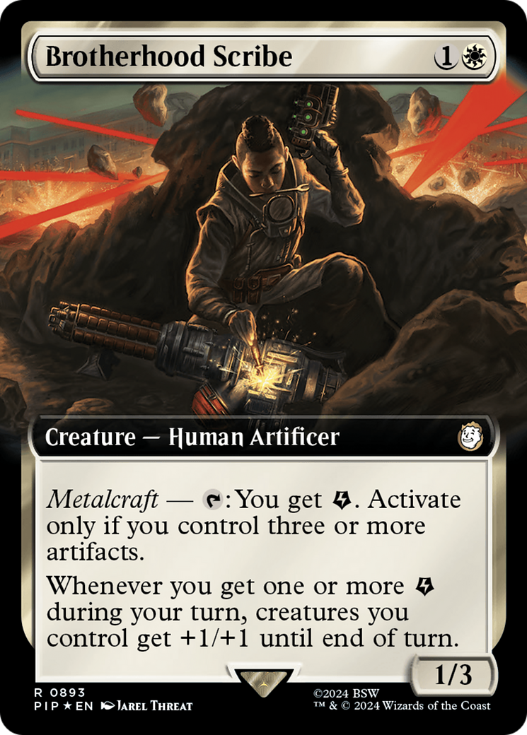 Brotherhood Scribe (Extended Art) (Surge Foil) [Fallout] | Good Games Adelaide SA