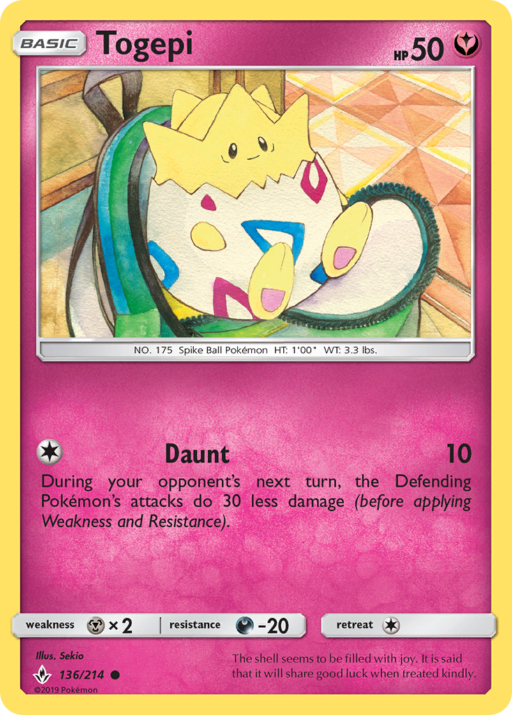 Togepi (136/214) [Sun & Moon: Unbroken Bonds] | Good Games Adelaide SA