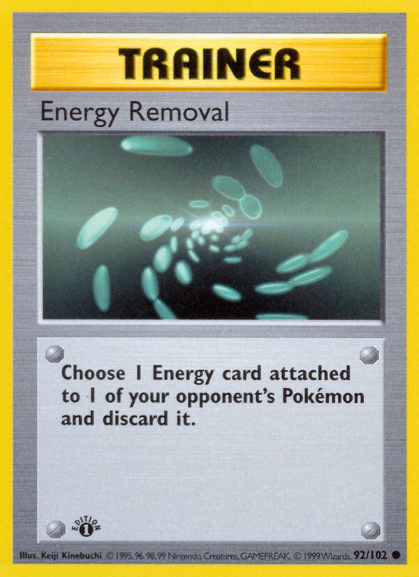 Energy Removal (92/102) (Shadowless) [Base Set 1st Edition] | Good Games Adelaide SA