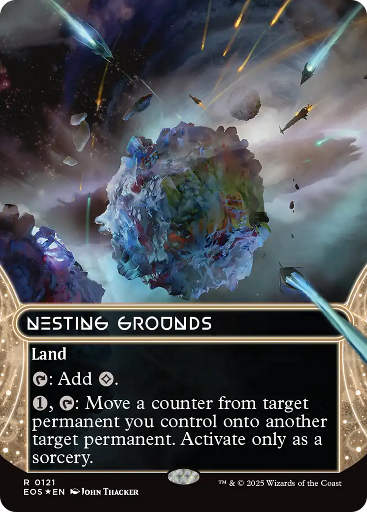 Nesting Grounds (0121) (Borderless) (Galaxy Foil) [Edge of Eternities: Stellar Sights] | Good Games Adelaide SA