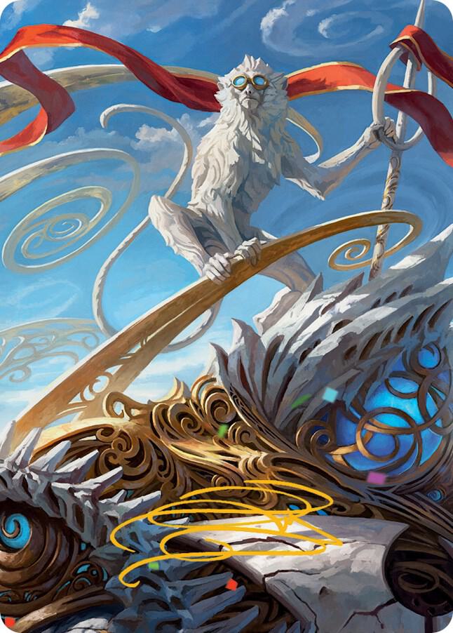 Ragavan Nimble Pilferer Art Card Gold Stamped Signature 74 (Art Series: March of the Machine)  | Good Games Adelaide SA