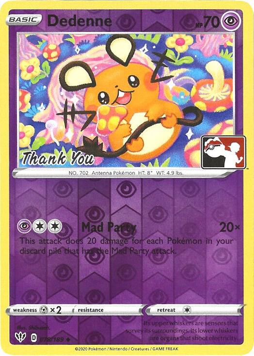 Dedenne 78 189 Pokemon League Thank You 078/189 (League & Championship Cards)  - Reverse Holofoil | Good Games Adelaide SA
