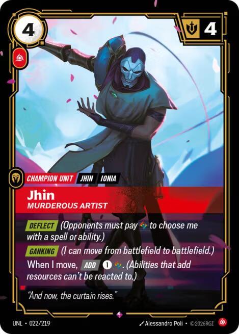 Jhin - Murderous Artist 022/219 (Unleashed)  - Foil | Good Games Adelaide SA