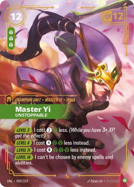 Master Yi - Unstoppable 059/219 (Unleashed)  - Foil | Good Games Adelaide SA