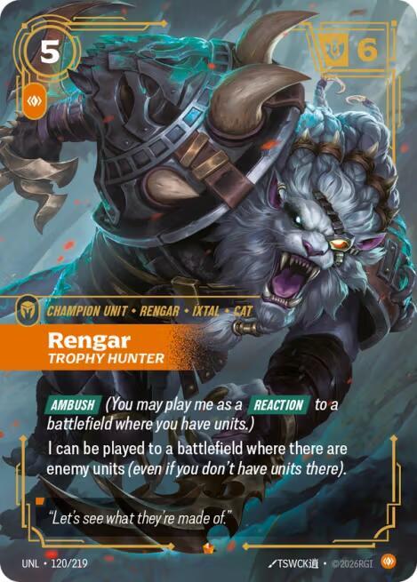 Rengar - Trophy Hunter 120/219 (Unleashed)  - Foil | Good Games Adelaide SA