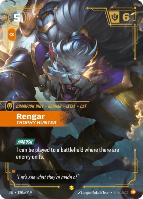 Rengar - Trophy Hunter 120a/219 (Unleashed)  - Foil | Good Games Adelaide SA