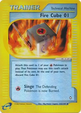 Fire Cube 01 122/147 (Aquapolis)  - Reverse Holofoil | Good Games Adelaide SA