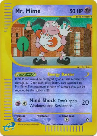 Mr. Mime 095a/147 (Aquapolis)  - Reverse Holofoil | Good Games Adelaide SA