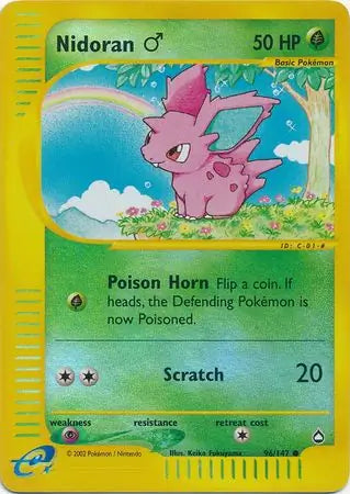 Nidoran M 096/147 (Aquapolis)  - Reverse Holofoil | Good Games Adelaide SA