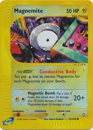 Magnemite 091/147 (Aquapolis)  - Reverse Holofoil | Good Games Adelaide SA