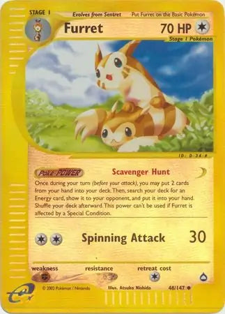 Furret 048/147 (Aquapolis)  - Reverse Holofoil | Good Games Adelaide SA
