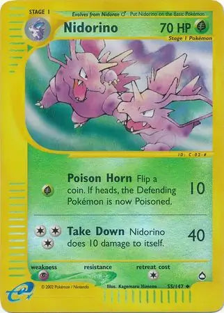 Nidorino 055/147 (Aquapolis)  - Reverse Holofoil | Good Games Adelaide SA