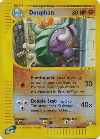 Donphan 007/147 (Aquapolis)  - Reverse Holofoil | Good Games Adelaide SA