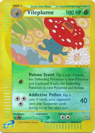 Vileplume 043/147 (Aquapolis)  - Reverse Holofoil | Good Games Adelaide SA