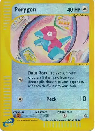 Porygon  103b/147 (Aquapolis)  - Reverse Holofoil | Good Games Adelaide SA