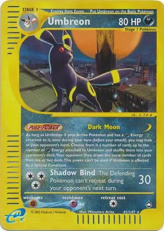 Umbreon 041/147 (Aquapolis)  - Reverse Holofoil | Good Games Adelaide SA