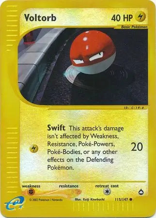 Voltorb  115/147 (Aquapolis)  - Reverse Holofoil | Good Games Adelaide SA