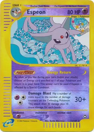 Espeon 011/147 (Aquapolis)  - Reverse Holofoil | Good Games Adelaide SA