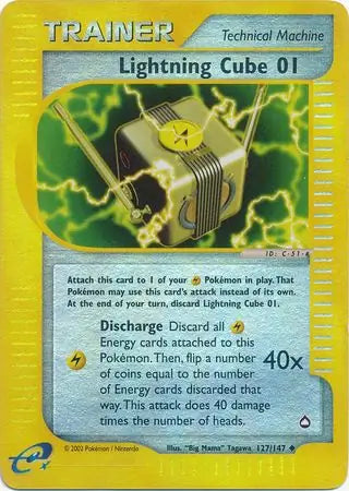 Lightning Cube 01 127/147 (Aquapolis)  - Reverse Holofoil | Good Games Adelaide SA