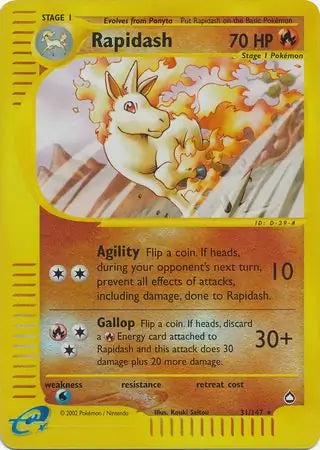 Rapidash 031/147 (Aquapolis)  - Reverse Holofoil | Good Games Adelaide SA