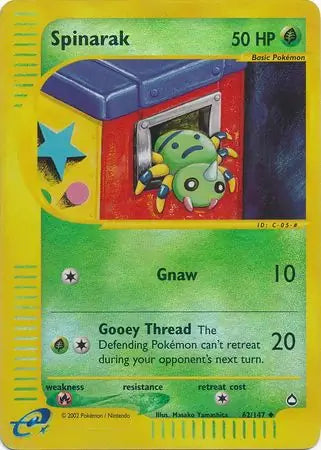 Spinarak  062/147 (Aquapolis)  - Reverse Holofoil | Good Games Adelaide SA