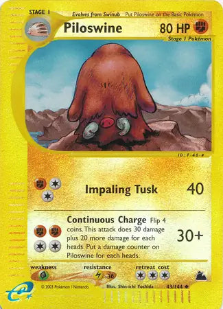 Piloswine  043/144 (Skyridge)  - Reverse Holofoil | Good Games Adelaide SA