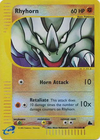Rhyhorn 091/144 (Skyridge)  - Reverse Holofoil | Good Games Adelaide SA