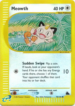 Meowth 078/144 (Skyridge)  - Reverse Holofoil | Good Games Adelaide SA