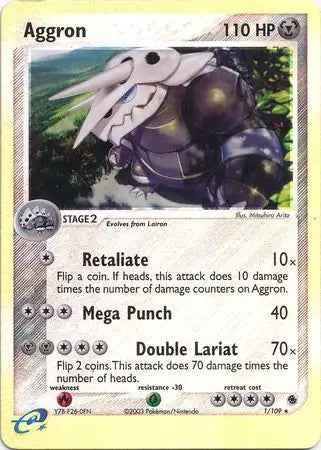 Aggron 1/109 (Ruby and Sapphire)  - Reverse Holofoil | Good Games Adelaide SA