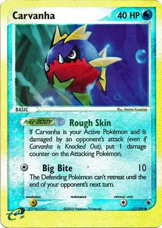 Carvanha 51/109 (Ruby and Sapphire)  - Reverse Holofoil | Good Games Adelaide SA
