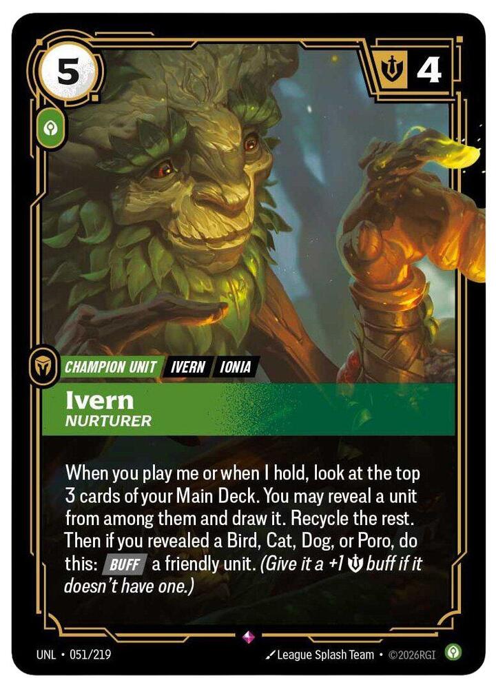 Ivern - Nurturer 051/219 (Unleashed)  - Foil | Good Games Adelaide SA