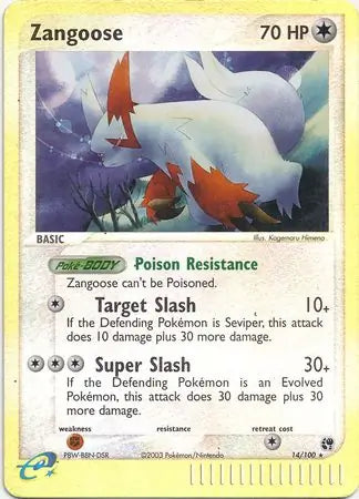 Zangoose 14/100 (Sandstorm)  - Reverse Holofoil | Good Games Adelaide SA