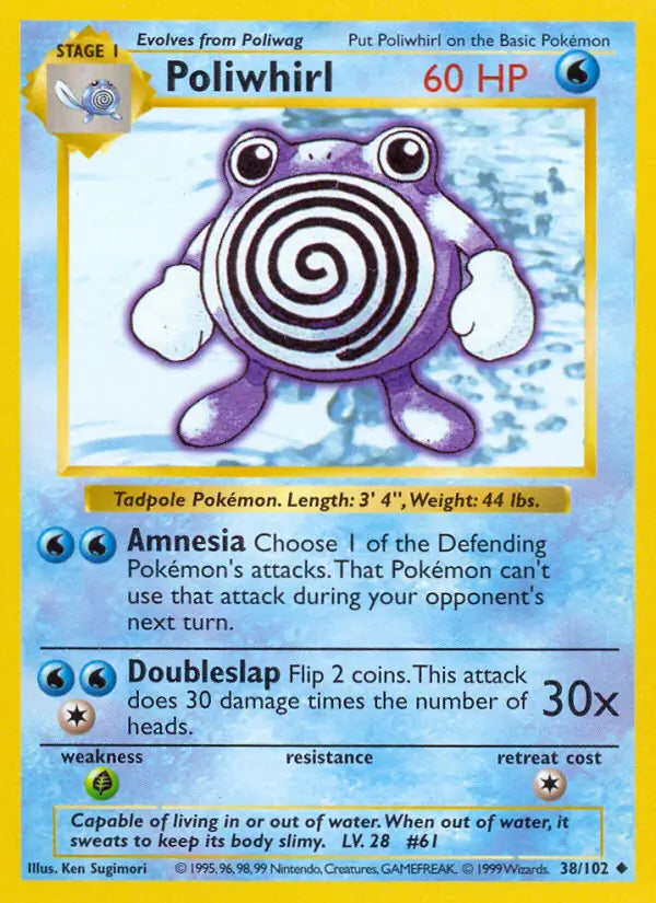Poliwhirl 038/102 (Base Set (Shadowless))  - Unlimited | Good Games Adelaide SA