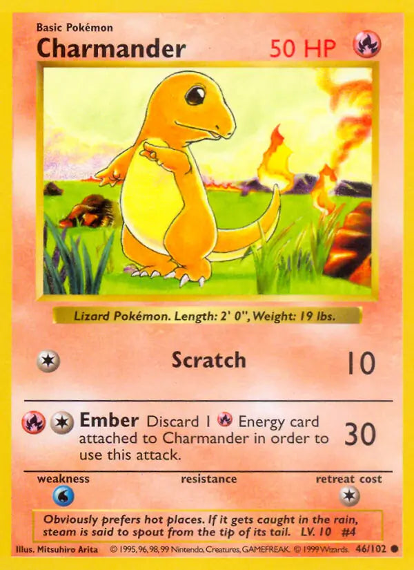 Charmander 046/102 (Base Set (Shadowless))  - Unlimited | Good Games Adelaide SA