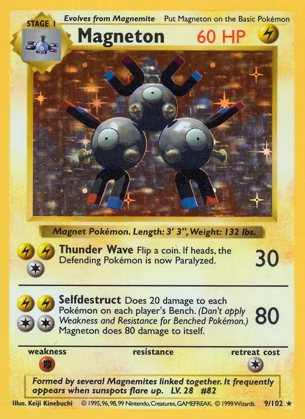 Magneton 009/102 (Base Set (Shadowless))  - Unlimited Holofoil | Good Games Adelaide SA