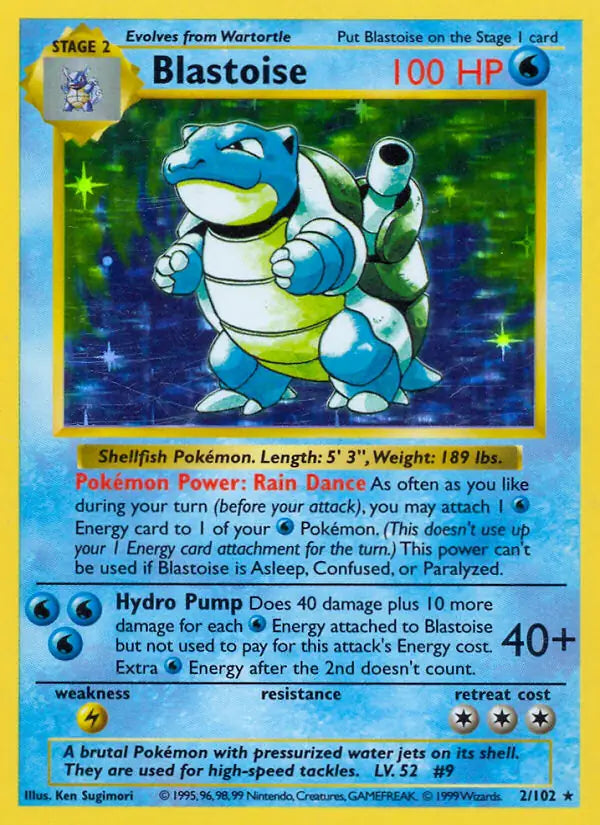 Blastoise 002/102 (Base Set (Shadowless))  - Unlimited Holofoil | Good Games Adelaide SA