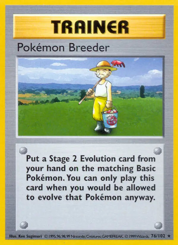Pokemon Breeder 076/102 (Base Set (Shadowless))  - Unlimited | Good Games Adelaide SA