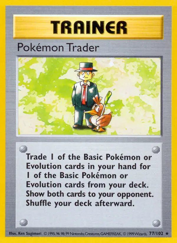 Pokemon Trader 077/102 (Base Set (Shadowless))  - Unlimited | Good Games Adelaide SA