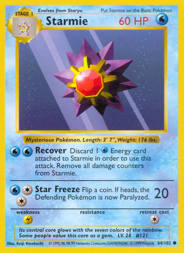 Starmie 064/102 (Base Set (Shadowless))  - Unlimited | Good Games Adelaide SA
