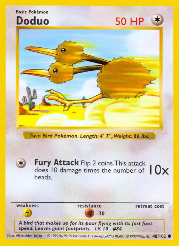 Doduo 048/102 (Base Set (Shadowless))  - Unlimited | Good Games Adelaide SA